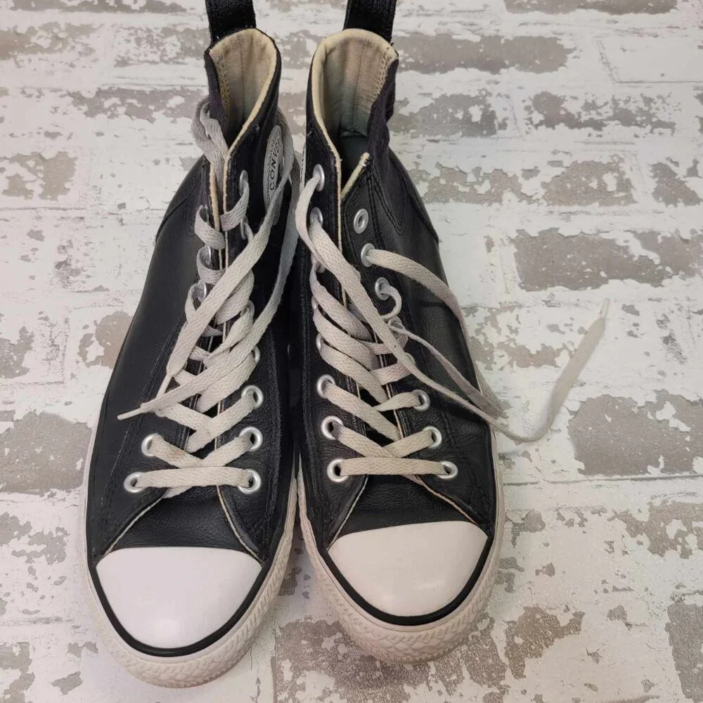 2488 Converse Chuck Taylors Black Leather Men's Size 9 - Picture 6 of 6